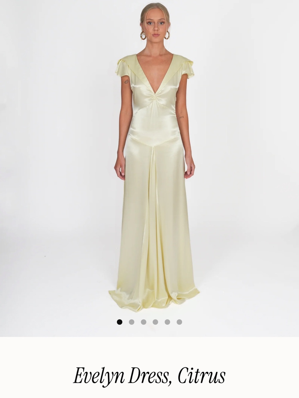 Evelyn Dress in Citrus Yellow Satin